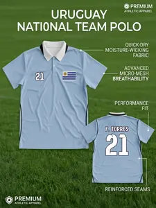2026 Uruguay National Football Jersey, Advanced Quick-Dry Soccer T-Shirt, Authentic Cultural Print, Men's Lightweight Fan Gear