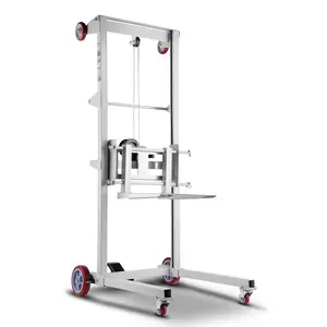 VEVOR Material Lift Winch Stacker, 551 lbs Capacity Pallet Truck Dolly, 70 in Max Lifting Height Manual Winch Stacker, Multifunctional Manual Pallet Truck Stacker with Wheels and Adjustable Fork
