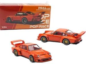 Pop Race 1:64 Porsche Singer DLS Turbo Study Orange Diecast Model Car PR640131