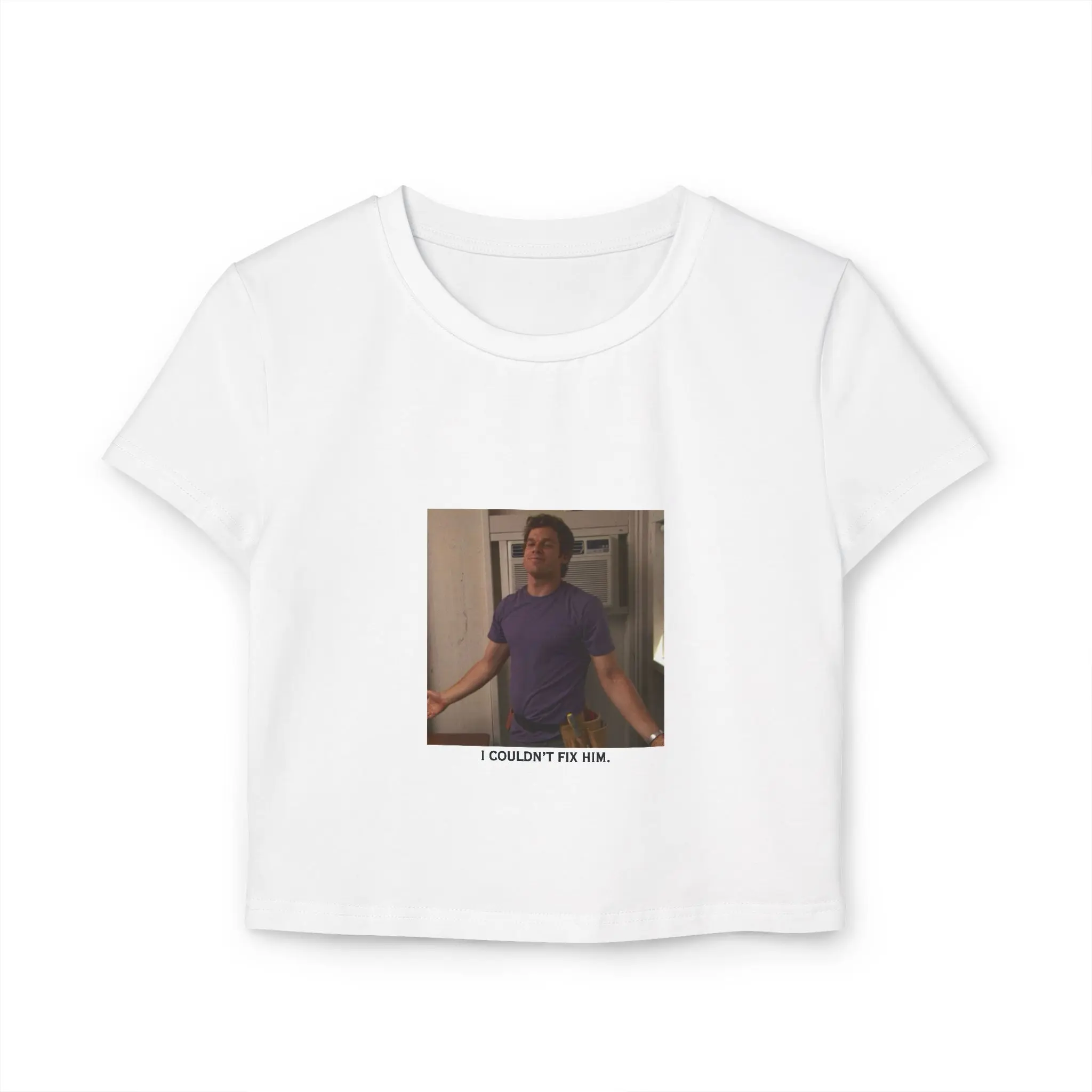 Dexter Morgan Shirt | I Couldn't Fix Him Baby Tee | Breaking Bad TV Fan Tee | Gift for Her | Organic Cotton Crop Top | Toxic TV Boyfriend