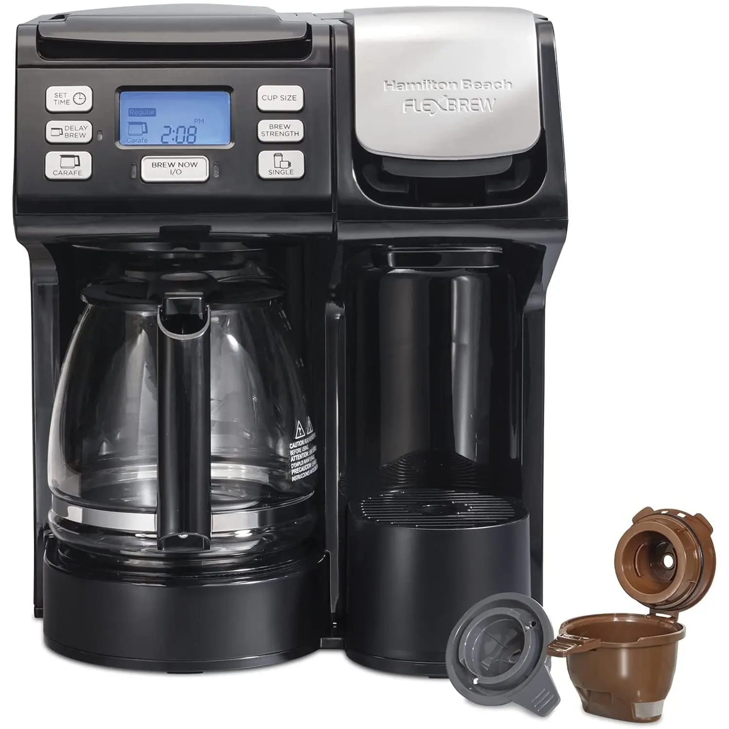 Hamilton Beach Flex Brew 12-Cup Black Coffee Maker - 2 in 1 Automatic Consumer-Grade Family Size Filter Coffee Machine for Home Use, Coffee At Home, 2 In 1 Filter Coffee Machines