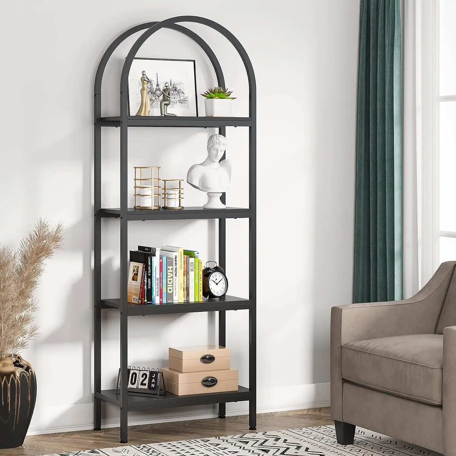 Tribesigns 4-Tier Open Bookshelf - 70.8" Wood Bookcase Storage Shelves