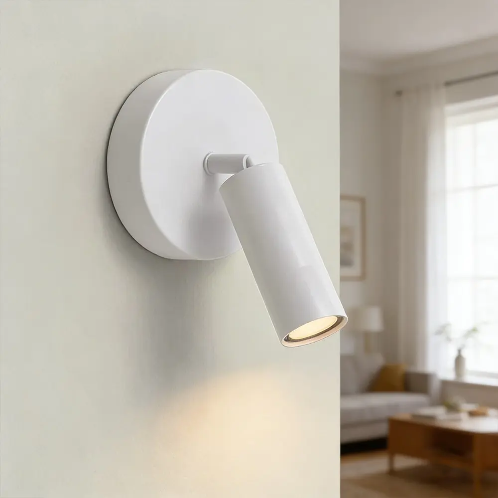 Modern LED Wall Light, Simple Cylinder Reading Lamp, Adjustable Gooseneck, Ideal for Bedroom Bedside, Study Room, Hallway