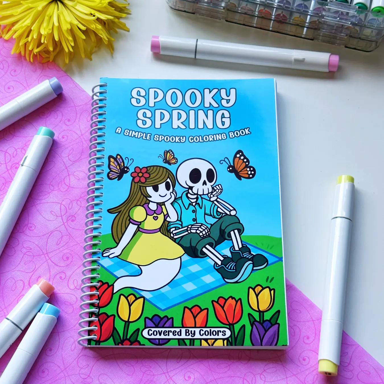 Spooky Spring: Coloring Book for Adults and Teens Featuring Cute Cozy Spooky Spring Characters Doing Daily Activities for Relaxation (Spooky Cute Desi
