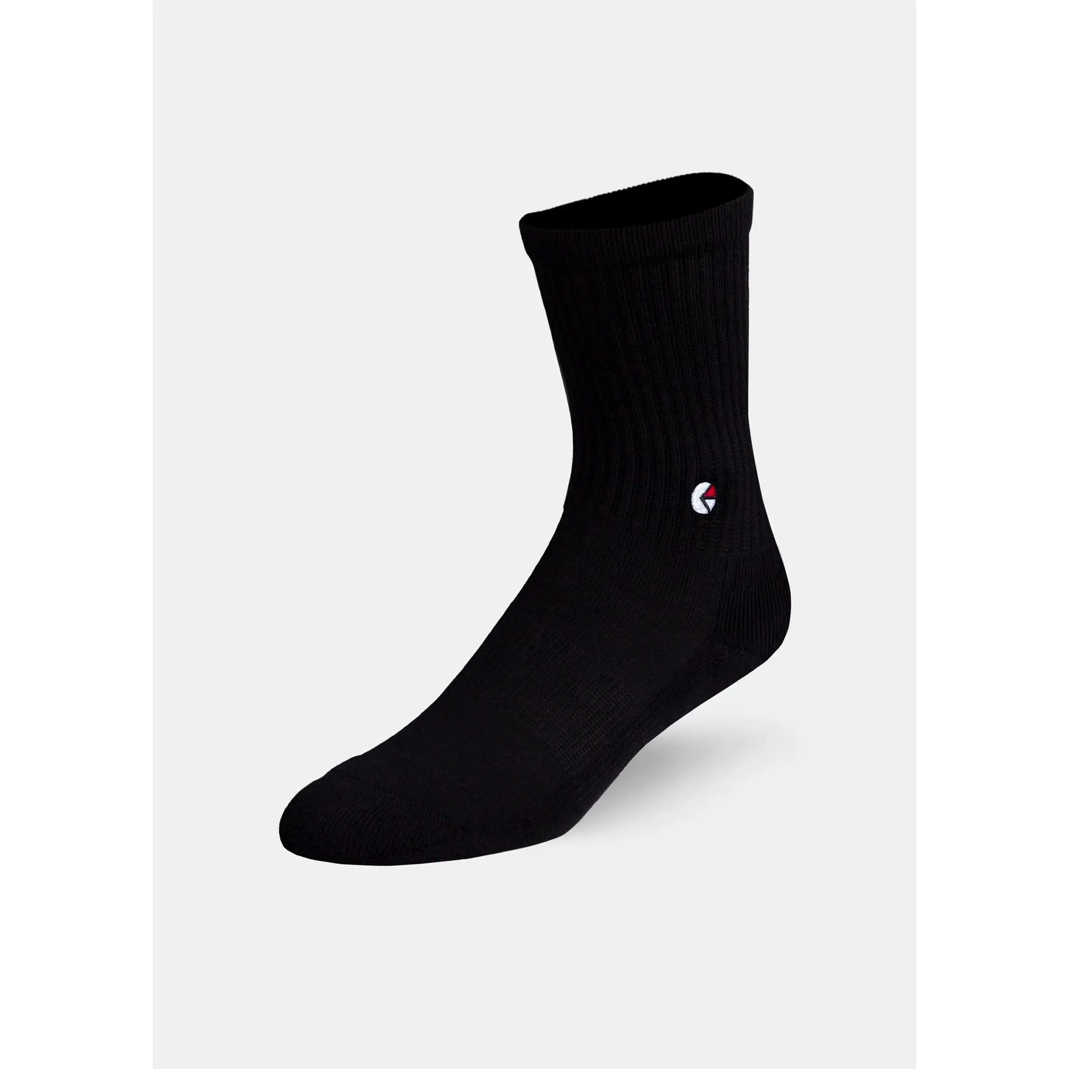Black - White/red Logo - Ethika Logo - White | Womens Crew Socks
