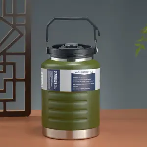 Insulated Gallon Water Bottle with Handle, Double Wall Stainless Steel Vacuum Flask for Gym, Camping & Outdoor, Leakproof Insulated Tumbler