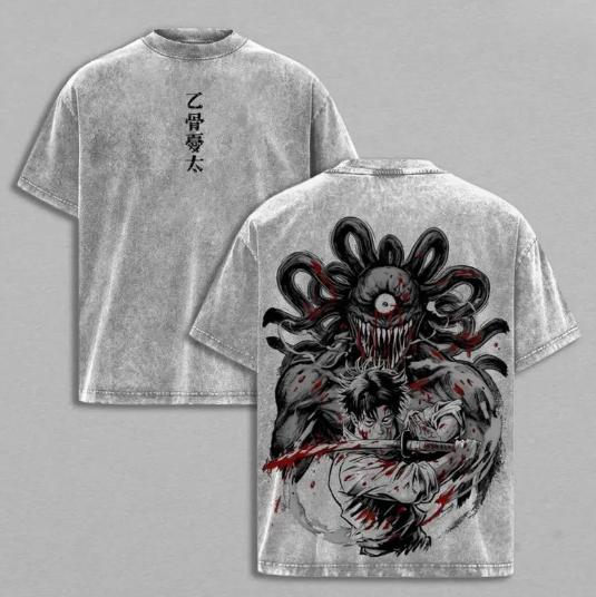 Yuta Okkotsu Tee Washed – Jujutsu Kaisen Execution × Culling Game Prelude Movie Edition Vintage Oversized Heavy Cotton Double Printed Anime Manga T-Shirt, Retro Unisex Streetwear Graphic Top, Next Strongest Sorcerer Editio Jujutsu Kaisen anime merchandise