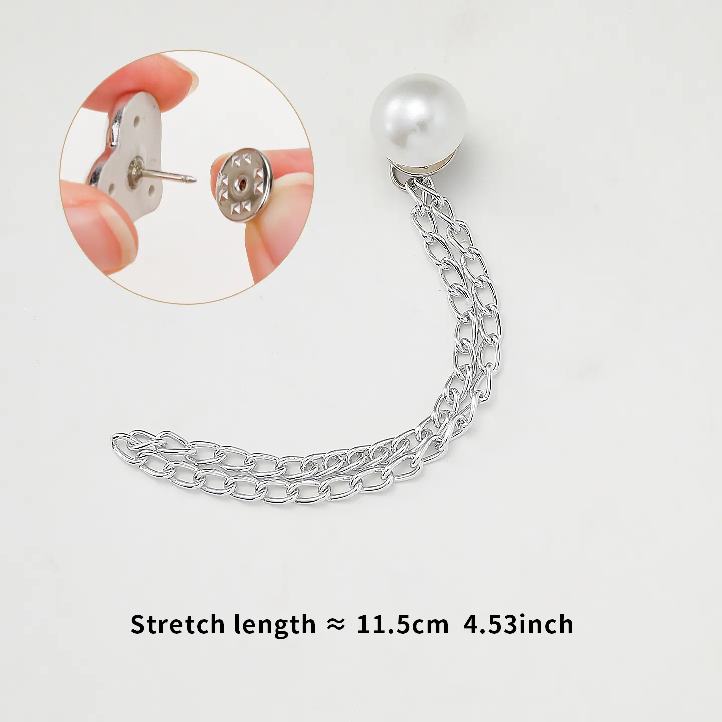 Unisex 5pcs Metal Chain Snap-On Pants Clips Set - Heart, Star, Bear, Bow, Pearl Designs - No Sewing, No Piercing, Secure Fit, Easy Application - For Jeans, Skirts - Daily Wear Fashion Accessory with Animals, No Piercing Required, Secure Hold