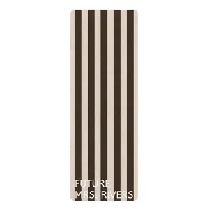 Custom Neutral Vertical Stripe Rubber Yoga Mat | Brown Beige Striped Yoga Mat