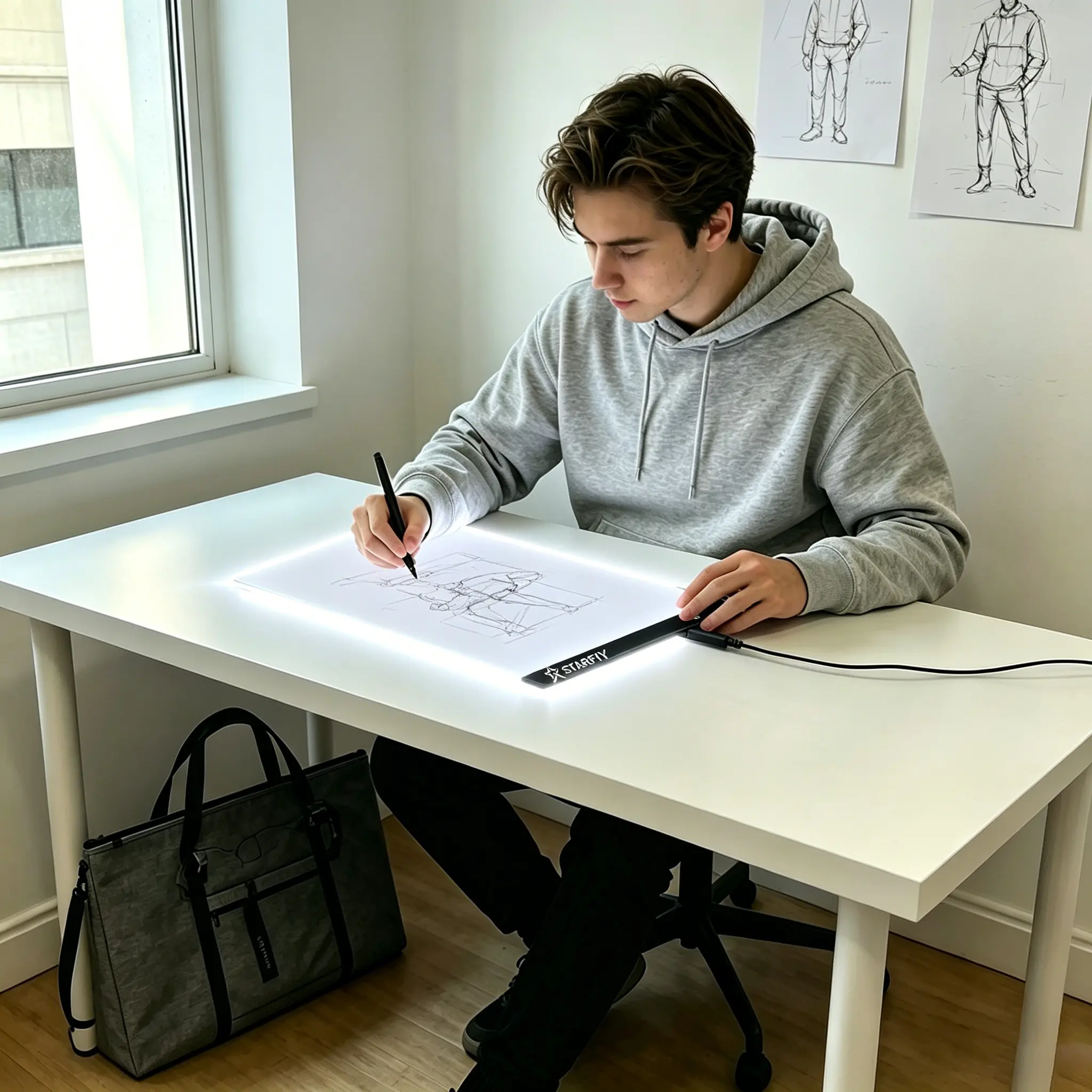 A4 LED Light Pad Lamp Table (9.45x5.9in) with USB Cable, 3-Level Dimming, High-Brightness Eye-Protection for Painting, Diamond Painting, Art Craft Supplies, DIY Art Design