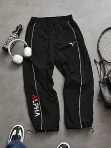 Men's Spring Summer Fashion Casual Sports Pants, Unique Bull Head Print, Taslon Fabric, Comfortable Breathable, Perfect for Daily Wear, Outdoor Sports Pants