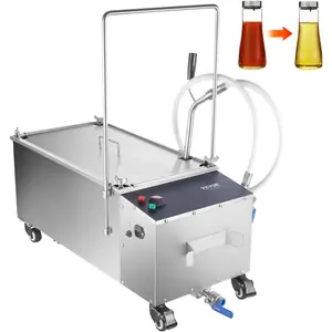 VEVOR Deep Fryer Filter 55L /116 LBS/15 Gal, Frying Oil Filter System Machine 300W, Deep Fryer Oil Filter 10 L/min, Cooking Oil Filter Pump & Oil Hose, Mobile Fryer Filter 110V Kitchen Restaurant