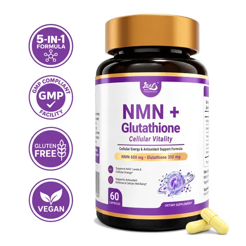 LeafStory NMN Cellular Vitality Supplement for Cellular Energy, NAD+ & Antioxidant Support with Glutathione, TMG, Quercetin & Resveratrol, 5-in-1 Healthy Aging Formula-G