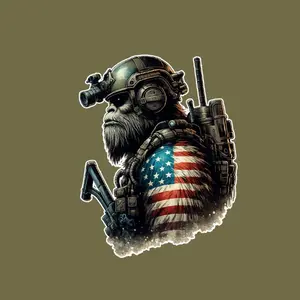 Sasquatch Bigfoot Mountain Decal Sticker, Tactical Outdoor Adventure Graphic, Rugged Nature Lover Gear, Funny Forest Explorer Car Laptop Water Bottle Decal