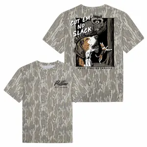 Pull Time Outdoors Hunting Shirt, Cut ’Em No Slack Raccoon Hunting Dog Camo T-Shirt, Vintage Graphic Camo Tshirt, Top Menswear Streetwear Casual