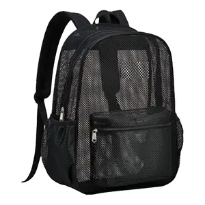 Mesh Backpack See Through Backpack with Adjustable Straps College Student Backpack Fitness Training Bag for Commuting Swimming Beach Outdoor Sports