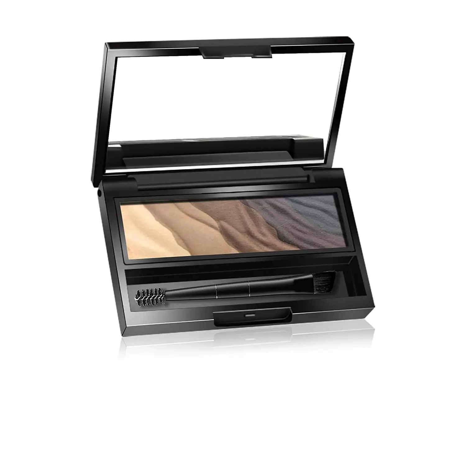 5-Color Eyebrow Powder Palette for Light-to-Dark Sculpting, Tinted Makeup Compact Kit with Double-Ended Brush, Light-Dark Sculpt, Brow Shaping, Double Ended Eyebrow Powder, Cosmetics, Apply Brush, Default