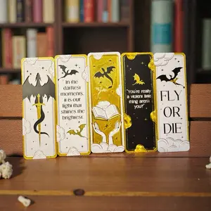 Fourth Wing Bookmarks - 3D Printed with Gold Accents for Book Lovers Unique Design Inspirational Quotes Perfect Gift