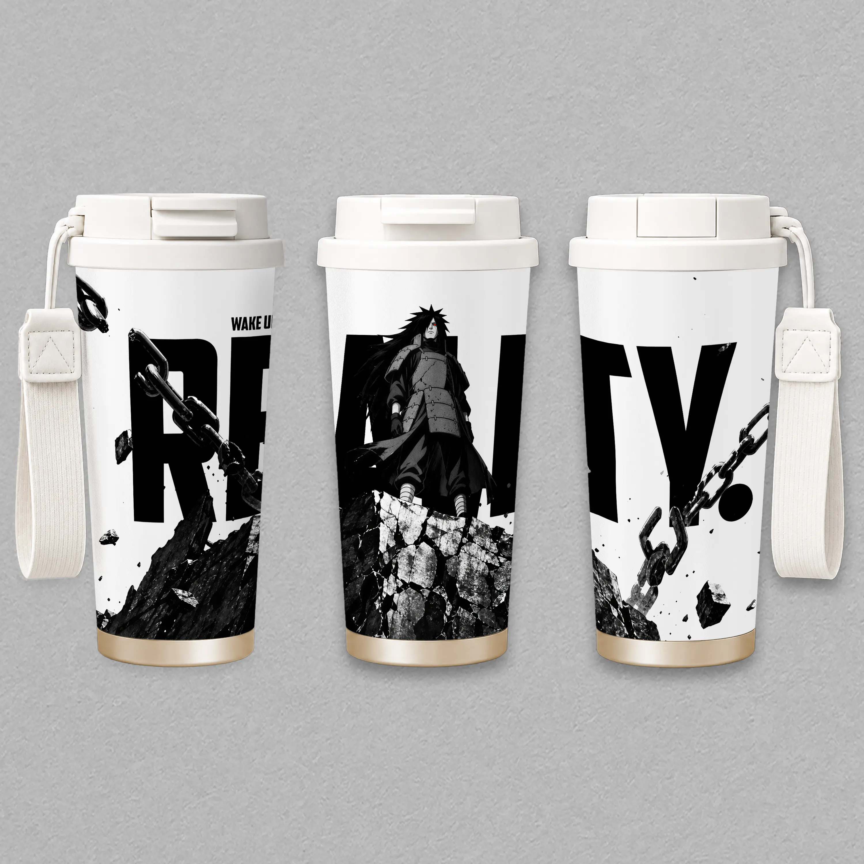 Madara Uchiha - Naruto Shippuden Anime - Wake Up To Reality Samurai Armor - 17oz 24oz 30oz 40oz Insulated Tumbler, Water Bottle, Straw Cup, Handle Mug