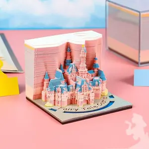 3D Castle Design Memo Pad, 1 Count Creative 3D Paper Art Notebook, Tearable Sticky Note, Desktop Decoration, Gift for Girlfriend, DIY Craft Model