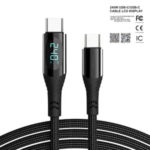 240W USB Type C To USB C 6.5FT Cable PD 3.1 Fast Charging LCD Display E-Marker