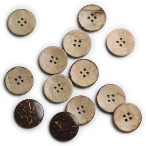 25mm Brown  Coconut Shell Buttons 1 inch 4 Holes Button Coconut Shell Buttons for Crafts Sewing Wooden Buttons for DIY Crafts 100 count