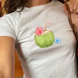 Blue Ocean Aesthetic Baby Tee Women Abstract Water Texture Shirt Summer Beach Vibes Top Soft Girl Y2K