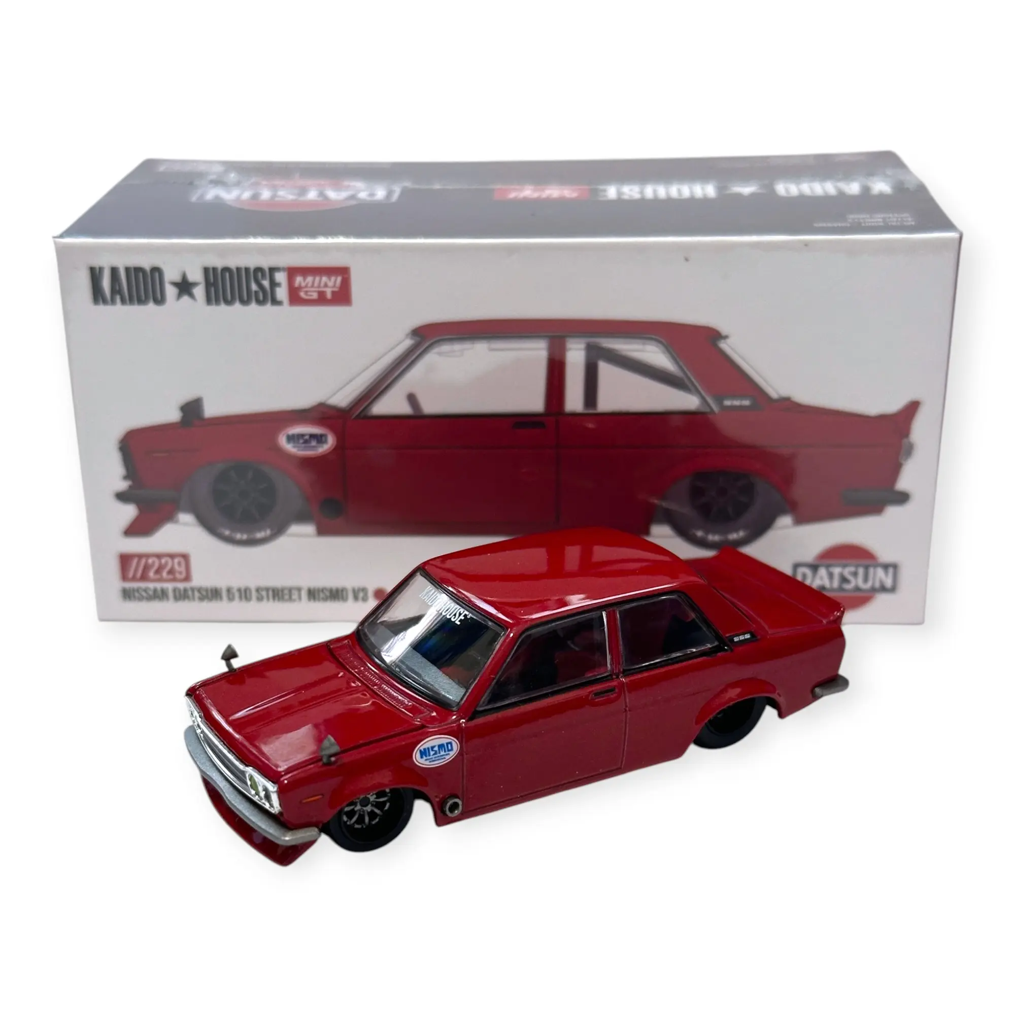 Kaido House x Mini GT Nissan Datsun 510 Street Nismo V3 #229 - 1:64 Diecast Model Hot Wheels Alternative