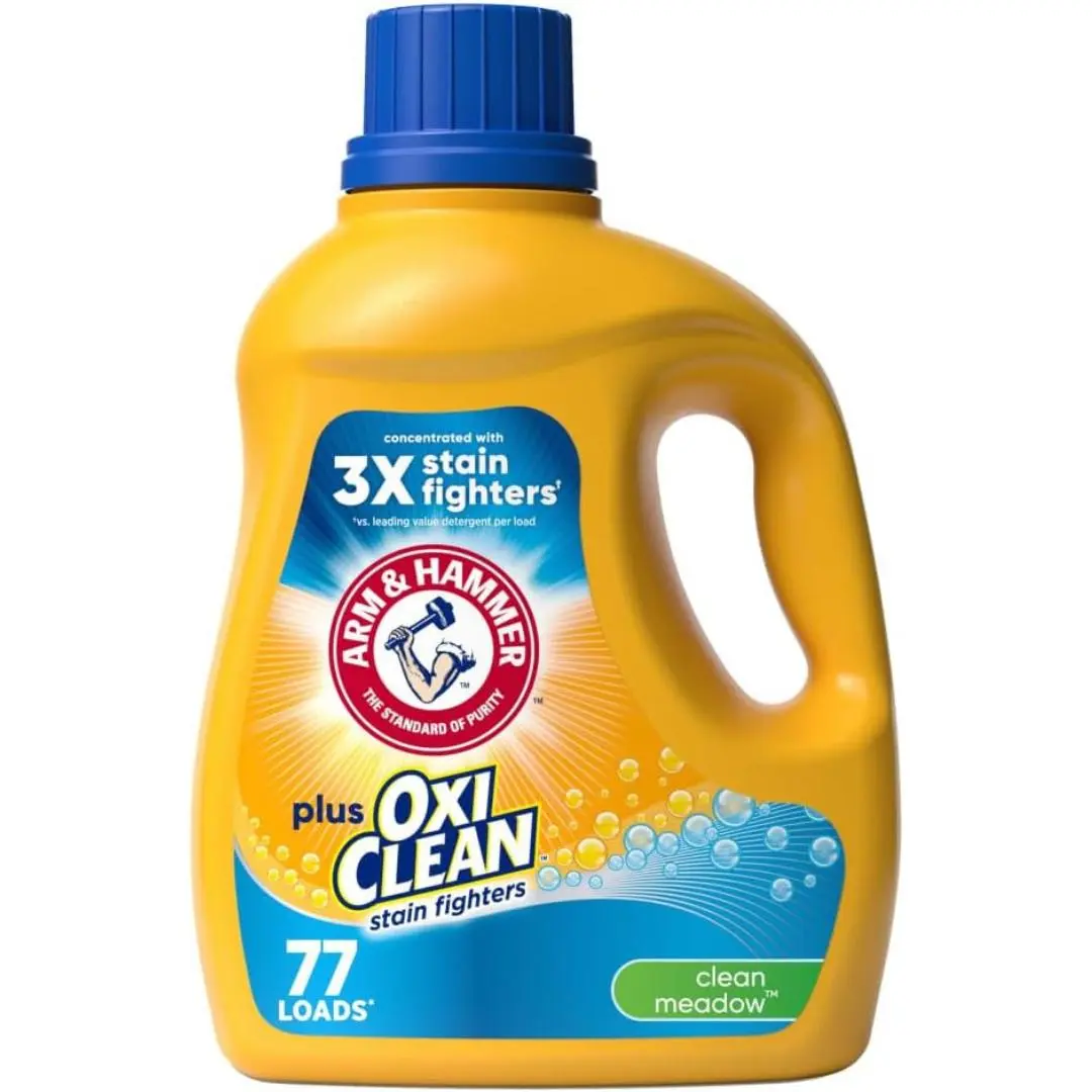 Arm & Hammer Plus OxiClean Clean Meadow, 77 Loads Liquid Laundry Detergent, 100.5 Fl oz