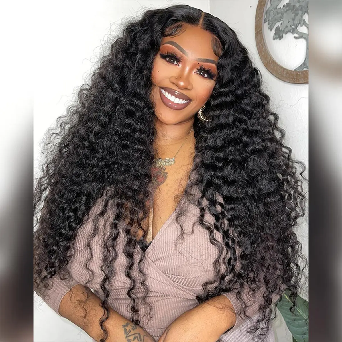 Mscoco Hair Upgraded Glueless Deep Wave Wig 6×5 Wear And Go Pre Cut HD Lace Wig Pre Bleached Knots Hair Wig Lace Melt Wig Natural Black Wigs