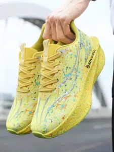 Dopamine Color Carbon Plate Running Shoes, Ultra-Light Breathable Daily Slow Run All-Season Sports Shoes, Casual Patchwork Design