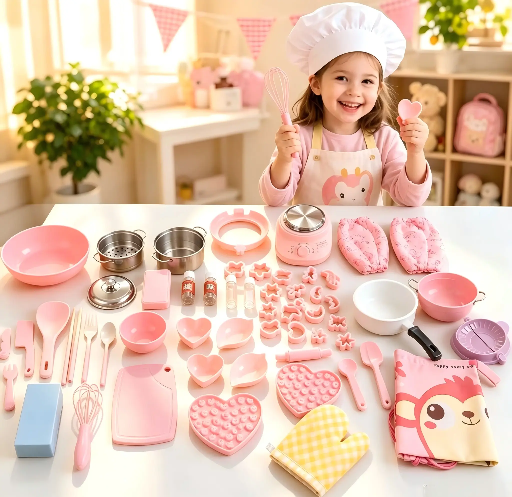 Children‘s realistic cooking set, with mini electric stove, 27 Montessori mini cooking tools set, including safety knives and kitchen utensils, suitable for 6-12-year-old boys and girls beginner chefs