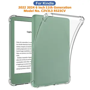 Clear Case for Kindle 2024 2022 11th Generation 6Inch (Model No. RS23CV C2V2L3) 6'' Accessories Protective Pouch Clear Back Ultra-Slim Soft TPU Transparent Cover Perfect Fit Design Easy Access Ports Lightweight & Durable