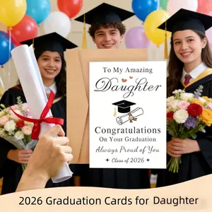1 piece, 8x5 inches, graduation congratulations card, for student friends and family, proud achievement gift, specially designed for the Class of 2026 graduates, suitable for friends, teachers, and classmates
