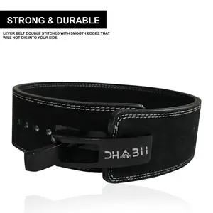 DHABII Lever Belt with Adjustable Buckle, 10mm thick and 4 inches wide, Weightlifting belt used for Powerlifting, Weightlifting, Strength Training