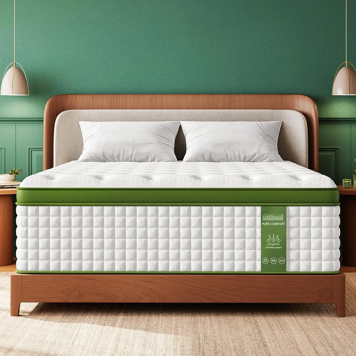 BedStory 12'' Hybrid Mattress, Full Queen King, Gel Memory Foam & Pocket Springs for Pressure Relief & Motion Isolation, Fiberglass Free, CertiPur-US
