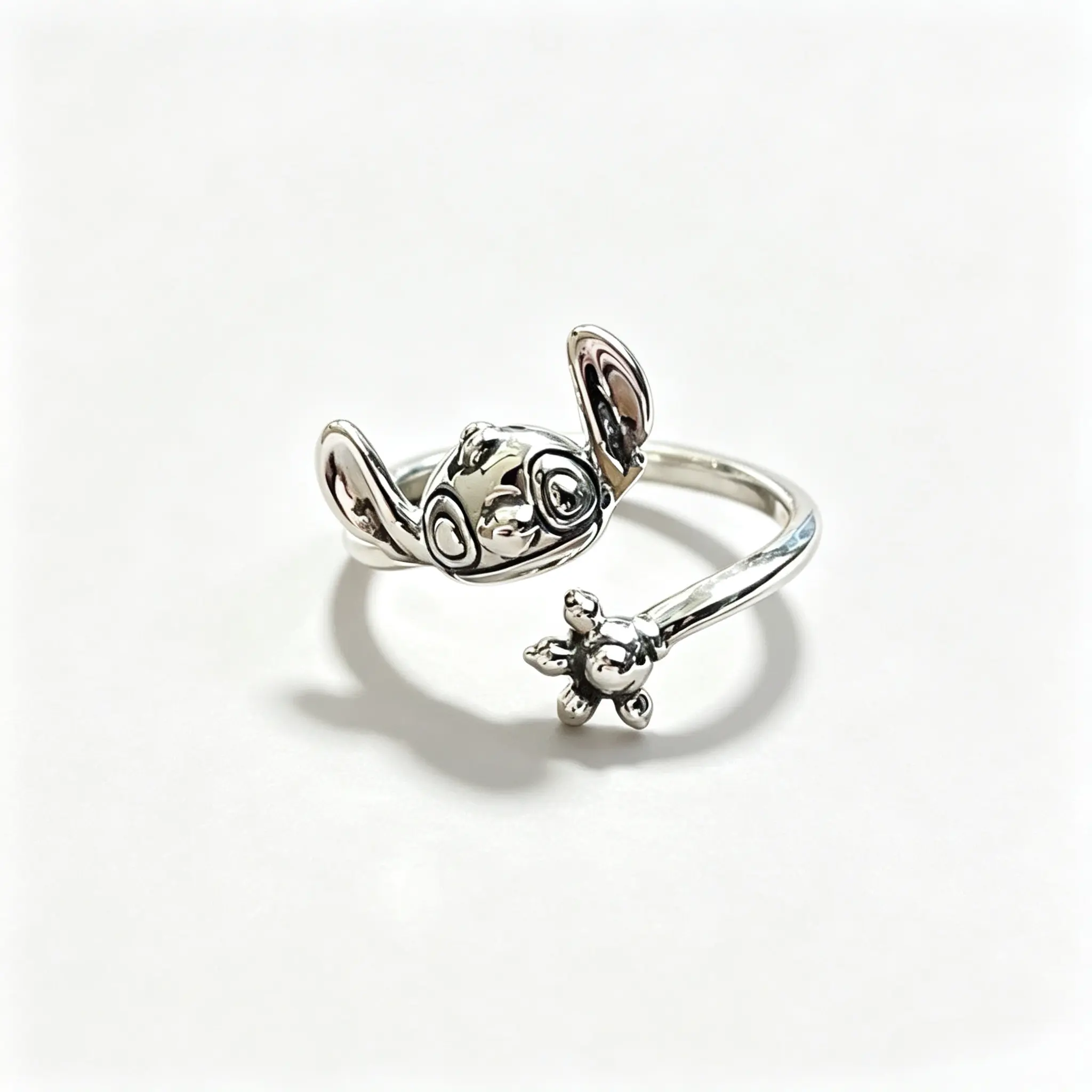 Disney Stitch Retro Character Open Ring, Stylish Adjustable Finger Ring For General Occasions & Personalized Look Accent