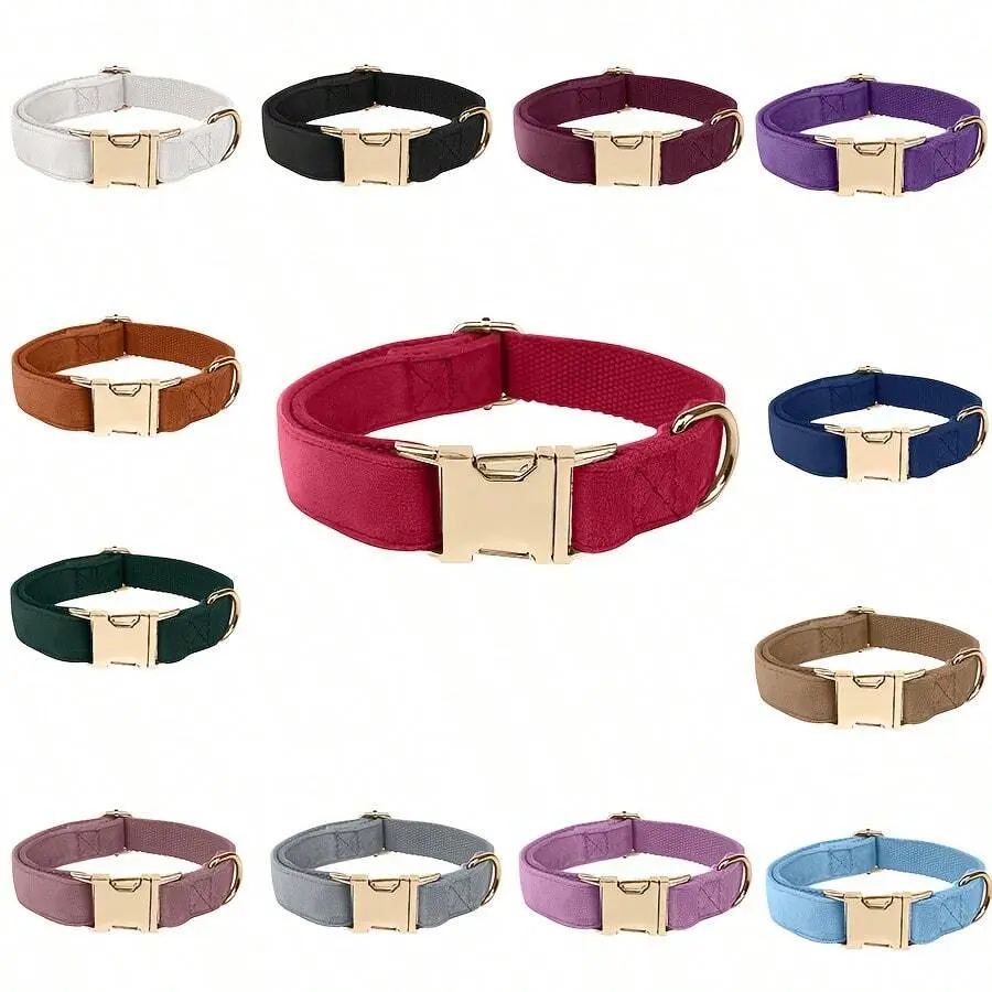 Soft Velvet Dog Collar, Heavy Duty Dog Collar With Quick Release Metal Buckle, Suitable For Small, Medium And Large Dogs, Can Be Gift For Your Pet