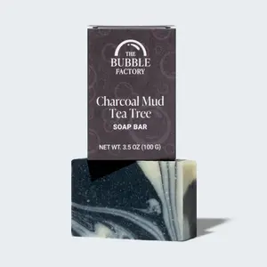 Charcoal Mud Tea Tree Natural Essential Oil Soap Bar