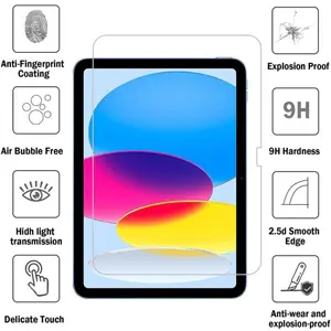 JESS High Definition Tempered Glass Screen Protector | Compatible with iPad 10th Generation, iPad Air 4/5/6, and all iPad Pro models - Durable and Smooth, 9H Hardness Glass Film, High Definition Transparent, 1-Piece and Multi Piece Pack