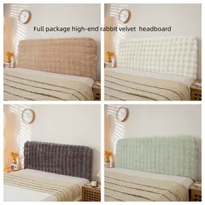 Luxury Rabbit Fur Bed Headboard Cover, Ultra Soft Thickened Backrest Protector, Dustproof Washable for Multiple Beds