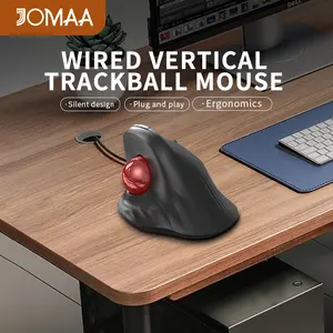 JOMAA Wired Vertical Scroll Mouse Ergonomic Design Trackball Mouse Easy Thumb Control High Precision And Smooth Movement Suitable for Desktop/laptop/Windows