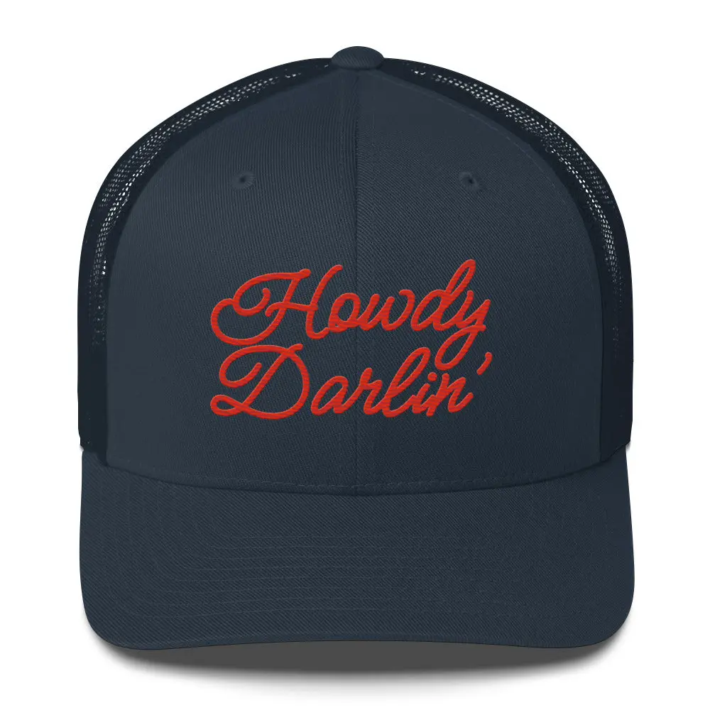 Howdy Darlin' Embroidered Trucker Hat Cap Women's, Snapback