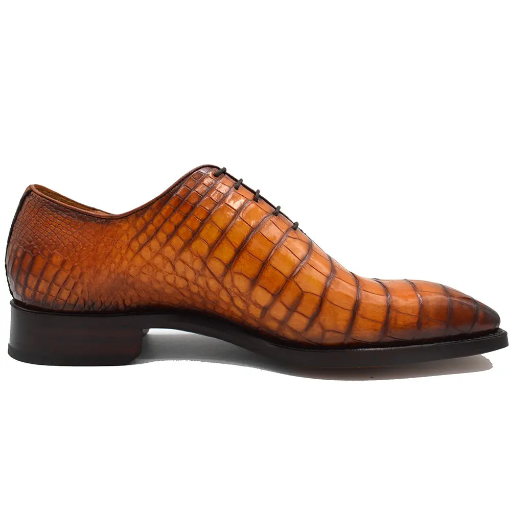 Sheriff Collection Light Caramel Alligator Dress Shoes 1505-2002v2