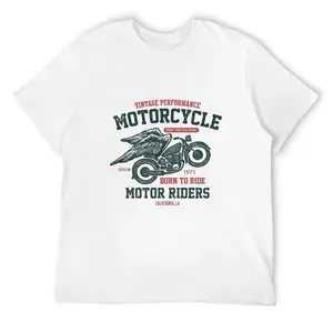 Men's Vintage Motorcycle T-Shirt - 180g Heavyweight Elastic Breathable Fabric, Born To Ride Graphic, Biker Wings Print, Retro Motor Riders Fashion Menswear Top, Customizable Cool Casual Tee, Deo Merch, Frisco Orange, Anti Grape Clothing, Big Deborah Funny