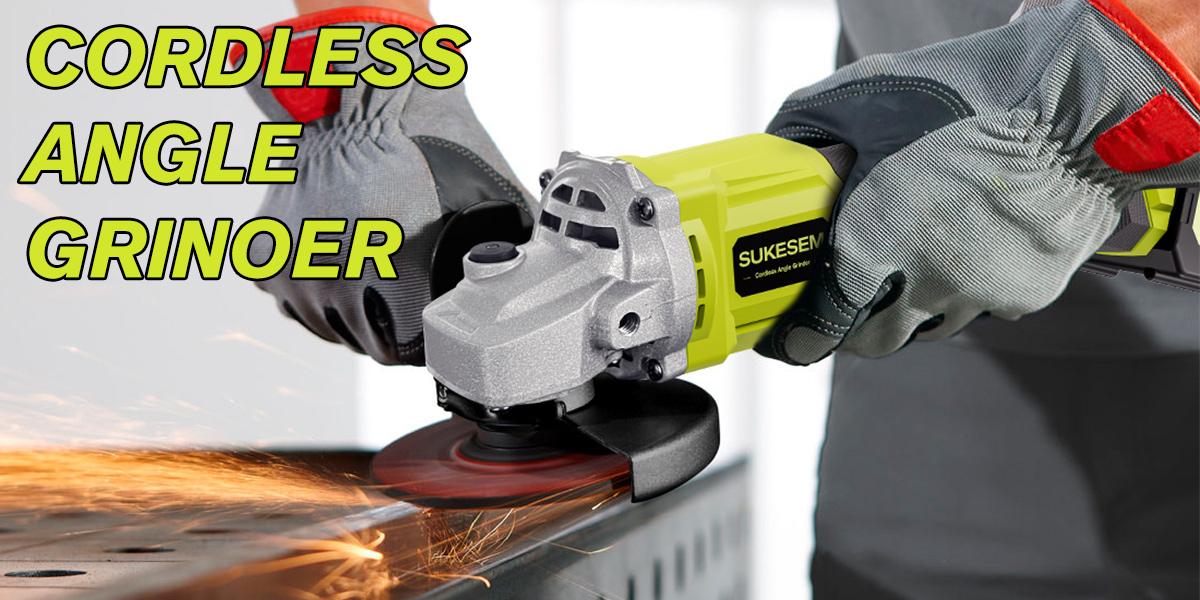 Rechargeable angle grinder, cordless polishing machine, equipped with ion battery, fast charger and complete accessories. Suitable for wood, metal, plastic, and stone