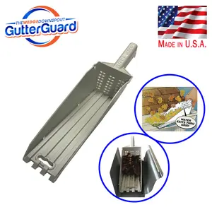 GutterGuard The Wedge Downspout Gutter Scoop 1ct Heavy-Duty Chisel Teeth & Mesh Screen 4.2 Cup Volume Made in U.S.A. for Efficient Drainage & Powerful Cleaning