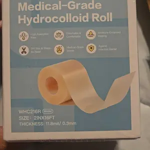 LIFARA Hydrocolloid Roll for Wound Care - Cut-to-Size, Extra Large Hydrocolloid Patch Bandages with Self-Adhesive, Ultra Absorbent, Flexible & Waterproof, First Aid Kit Essential (2in*16ft, 11.8mil/ 0.3mm Thickness)) Healthcare acne pimple patch bandaids