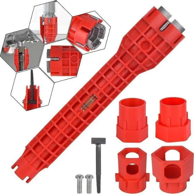14-in-1 Multifunctional Wrench for Camping & Hiking Plumbing Repairs - Ideal for Tent Accessory Installation, Sink & Faucet Pipe Maintenance, Fits Faucets/Pipes