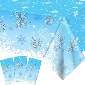 51*87in PE Environmental Elsa Frozen Disposable Tablecloth Happy Birthday Girl Decoration Anniversaire Christmas Party Supplies